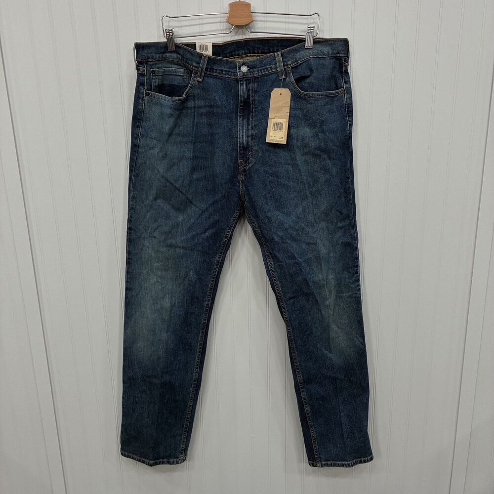 NWT Levi's 505 Men's 40x32 Blue Dark Wash Denim Straight Leg Stretch Jeans